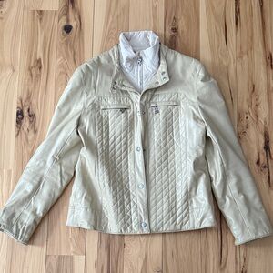 Bogner Women's Beige Leather Dickey Jacket